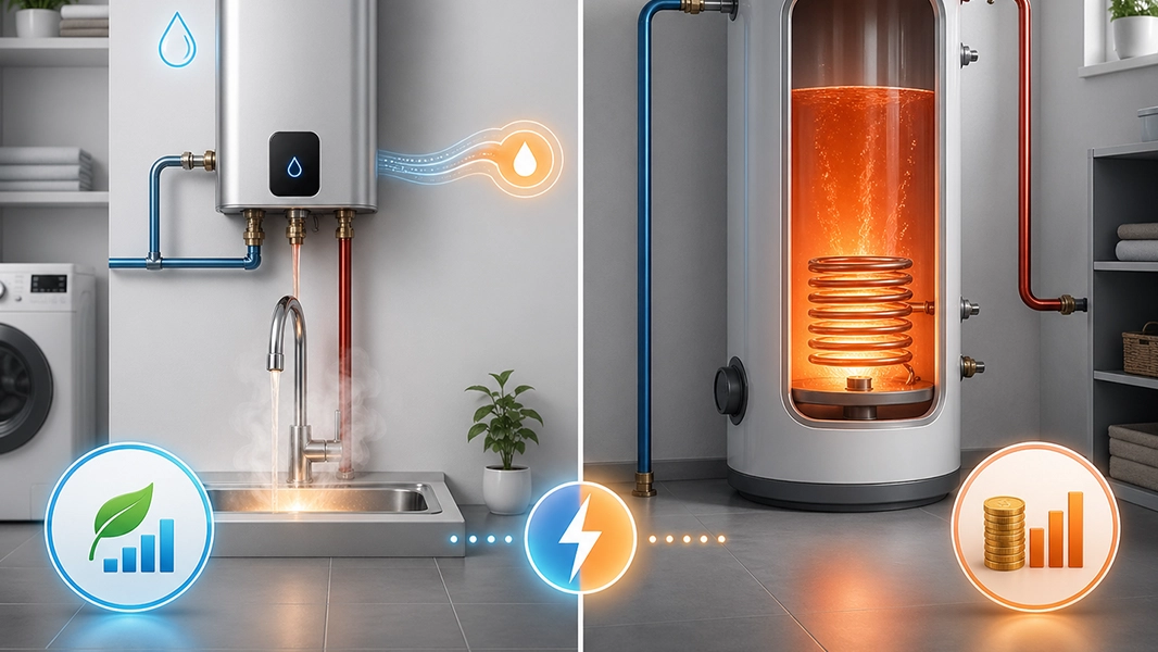 Durchlauferhitzer oder Boiler mit Heizelement: Was ist wirtschaftlicher?